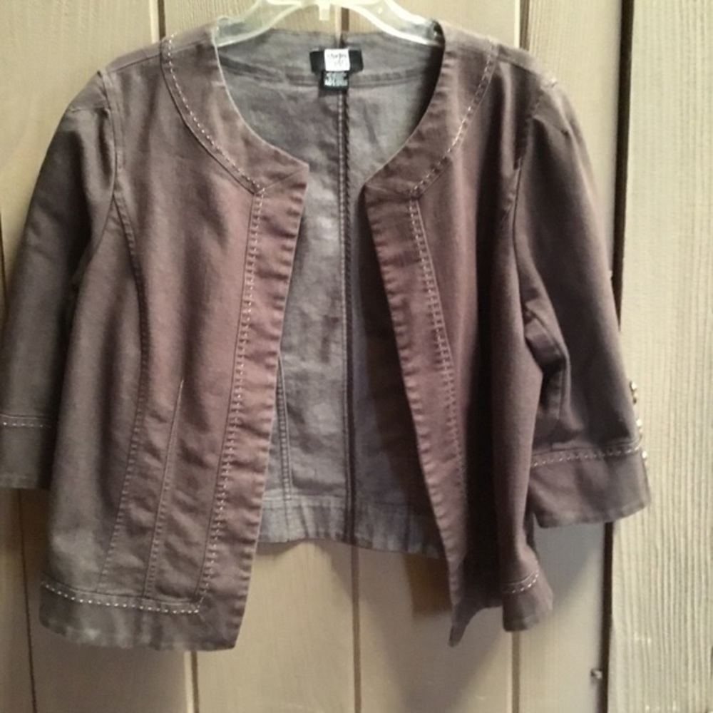 Studio 1940 brown jacket with tan stitching